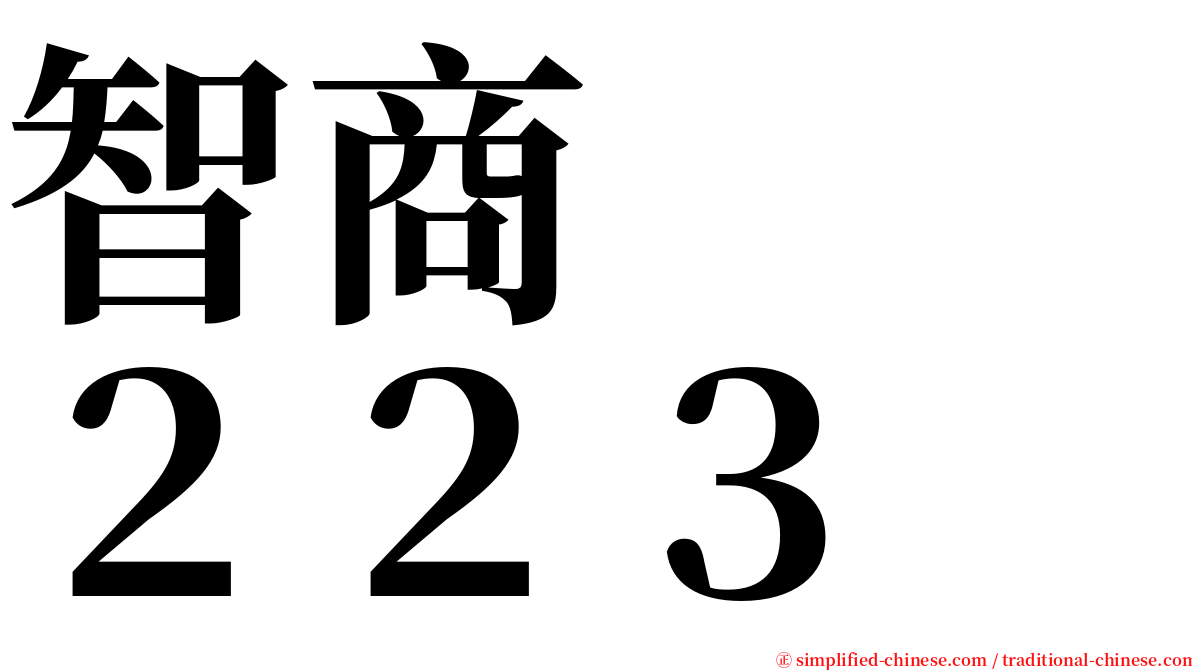 智商　　２２３ serif font